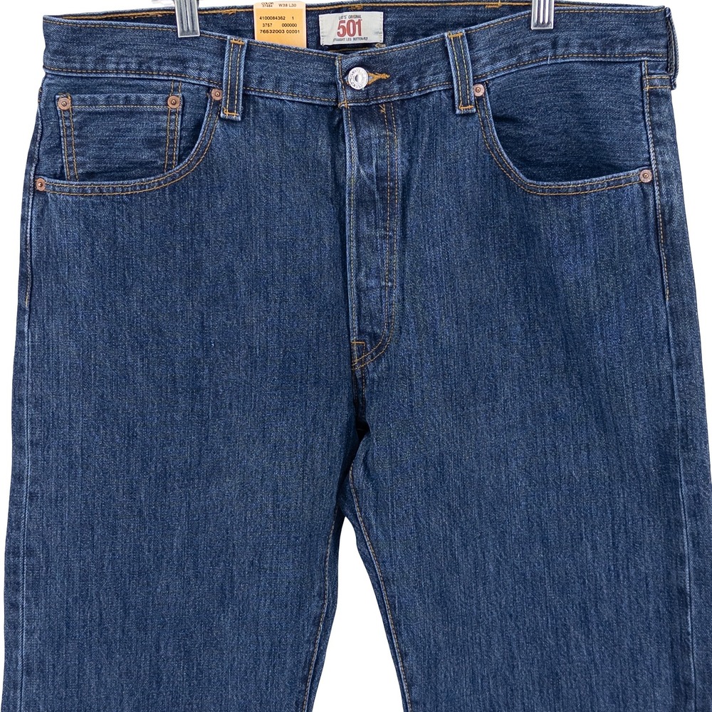 VTG NWT Deadstock Levis Mens 38x30 501 Original Fit Jeans Blue Button Fly Y2K - Picture 3 of 16